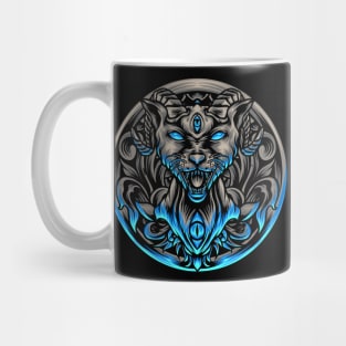 Egyptian satanic cat with ornaments Mug